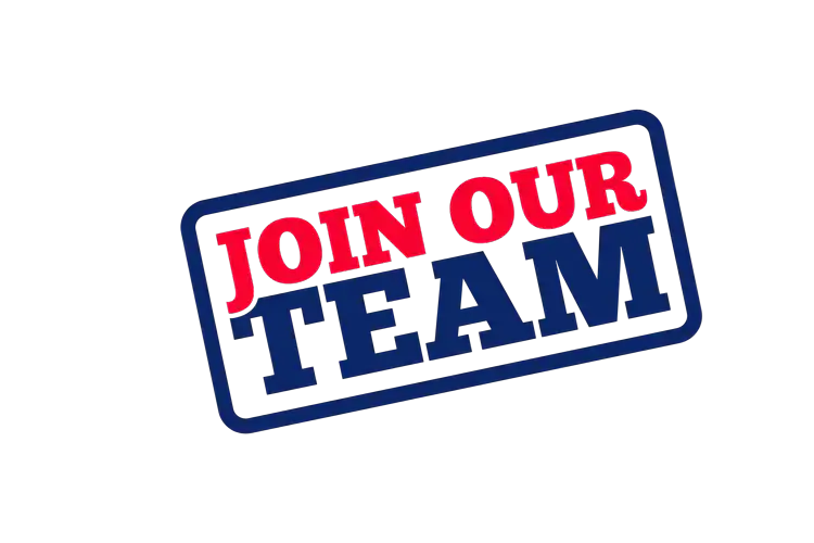 Bold text reads "JOIN OUR TEAM" with "JOIN OUR" in red and "TEAM" in blue, surrounded by a blue rectangular border on a black background&mdash;perfect for epoxy flooring Hartford or Middlesex & New London County, CT professionals.