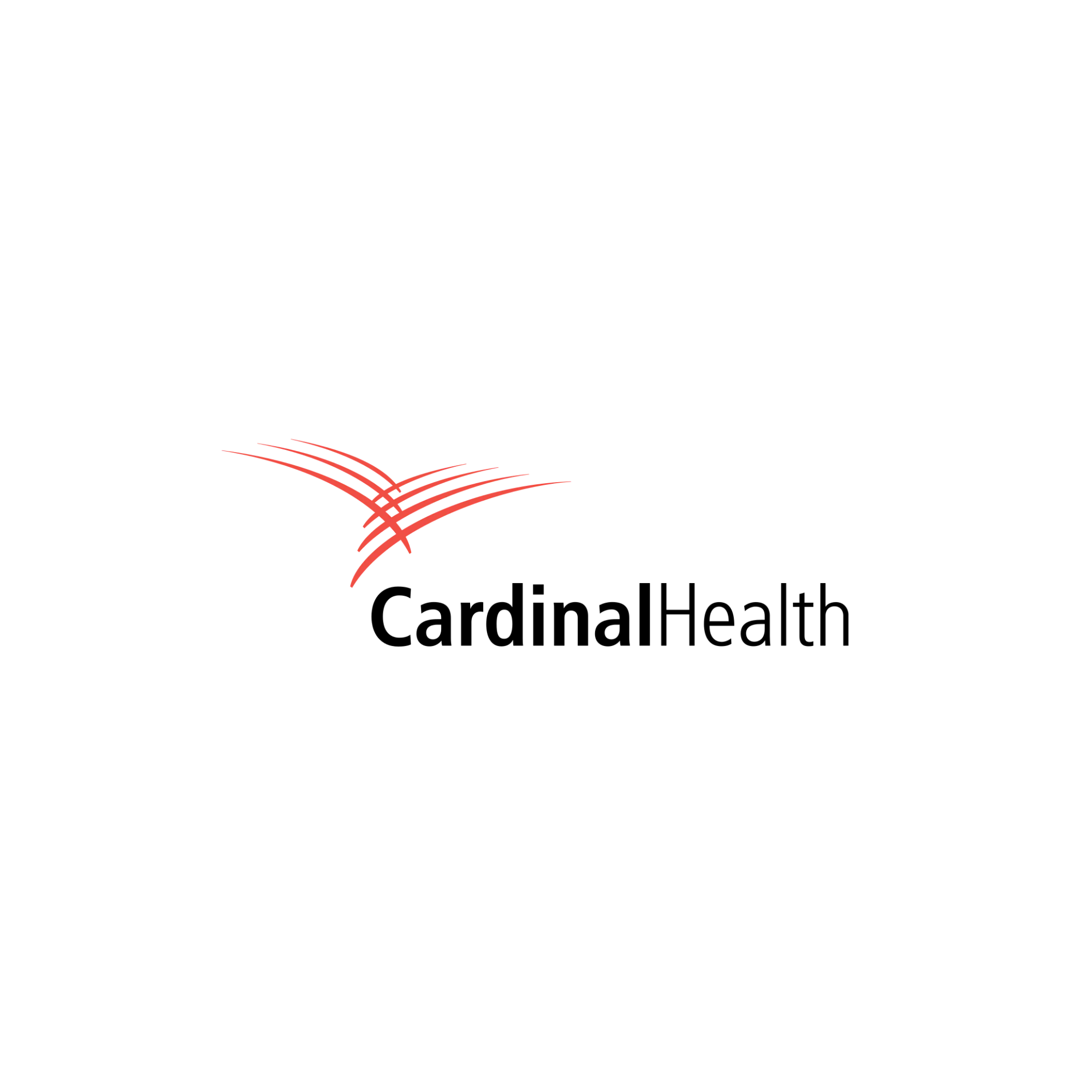 The image shows the Cardinal Health logo, featuring a stylized red bird formed by overlapping curved lines above the black text "Cardinal Health" on a white background.