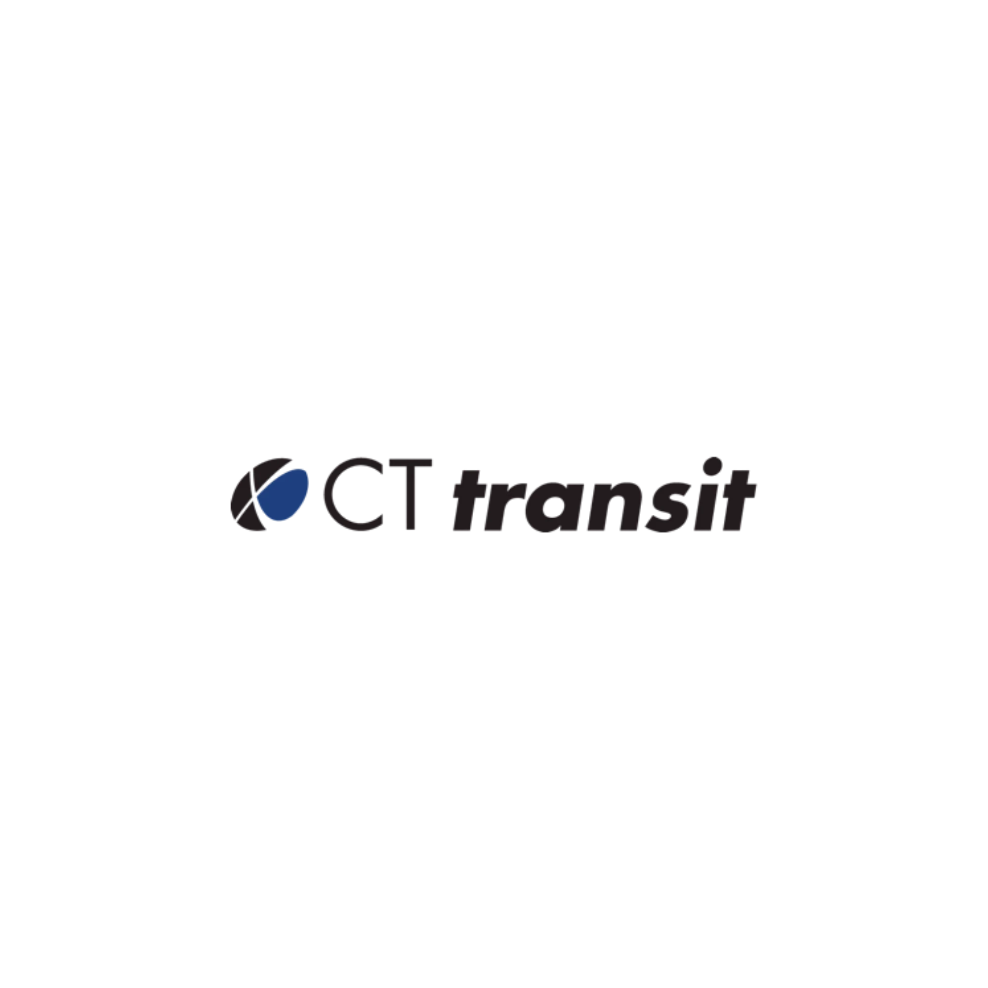CTtransit logo with a blue and gray circular graphic to the left of the words "CT transit" in bold, black text.