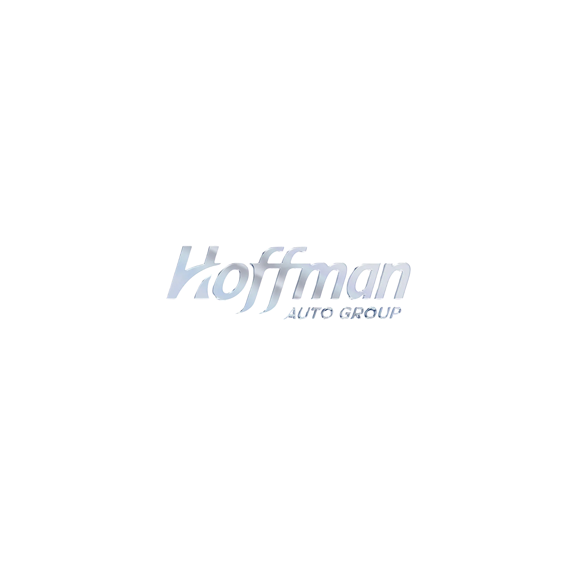 The image shows the "Hoffman Auto Group" logo with "Hoffman" in large, light gray letters and "AUTO GROUP" in smaller text beneath it, all on a black background.